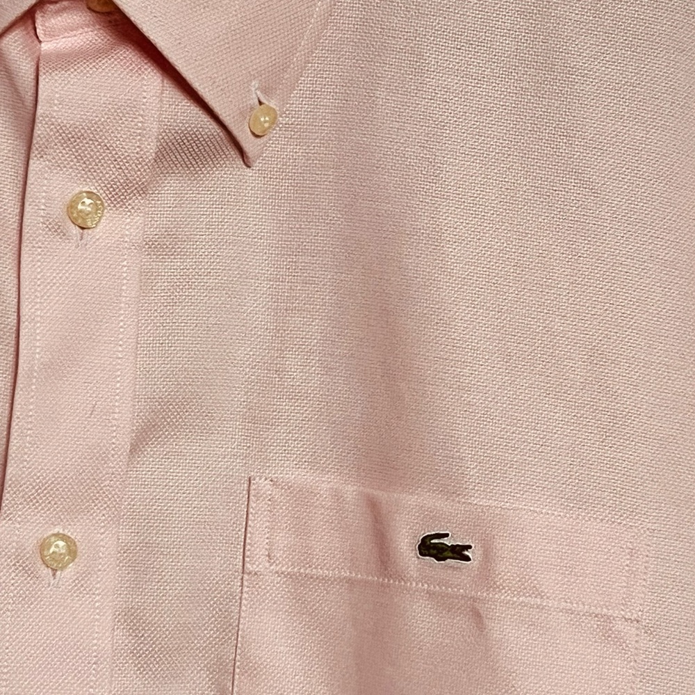 Lacoste Pink Casual Button Down Shirt with Classic Collar NEW WITHOUT TAGS